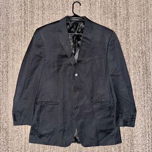 Michael Kors Men's Navy Blue Three Button 100% Wool Blazer Coat Jacket